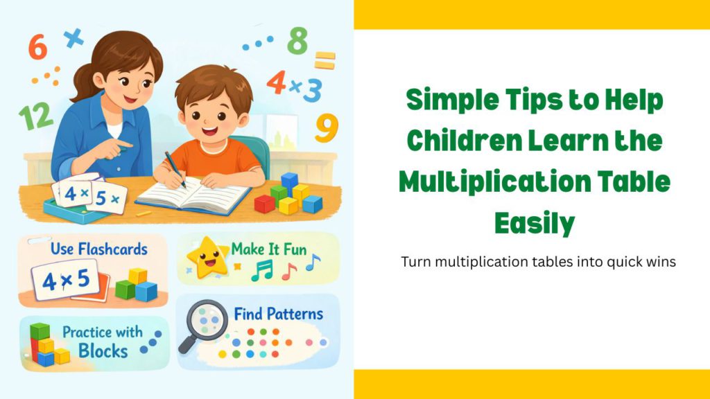 Simple Tips to Help Children Learn the Multiplication Table Easily